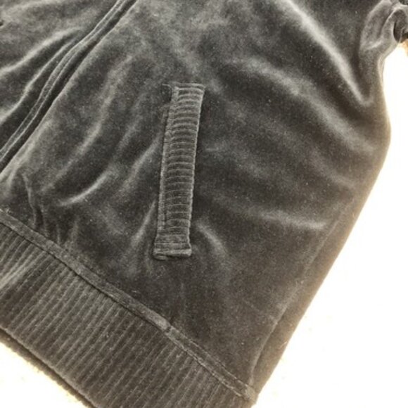 Lauren Ralph Lauren Womens Medium Black Full Zip Up Velour Knit Hooded Jacket - Picture 5 of 11